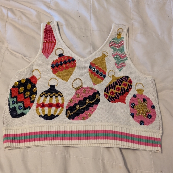 Queen of Sparkles Multi Ornament Knit Tank - Picture 4 of 5